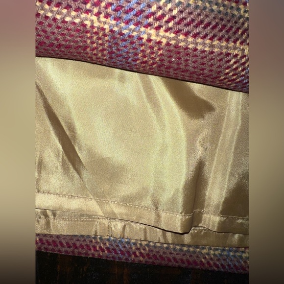 TALBOTS - WOMEN'S RED PRINT WOOL BLEND PENCIL SKIRT - Picture 4 of 5